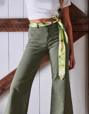 Scarf Belt - Green Floral