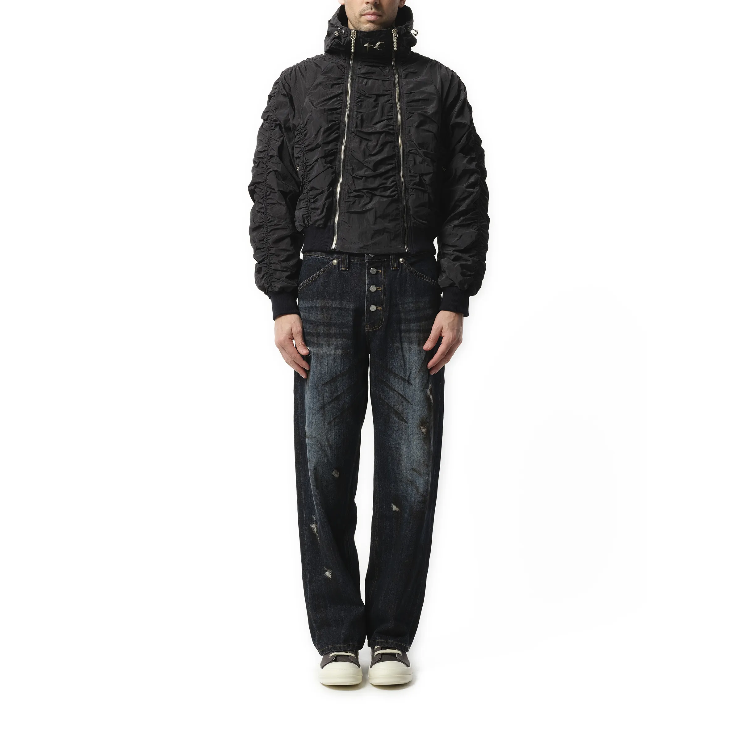 Scarred Double Flying Bio Jacket in Black