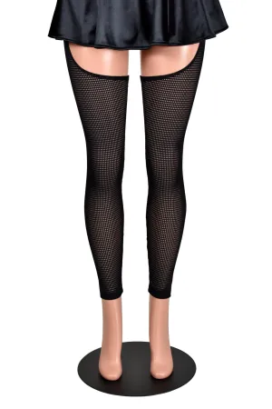Sheer Black Grid Mesh Chaps (stretch leggings)