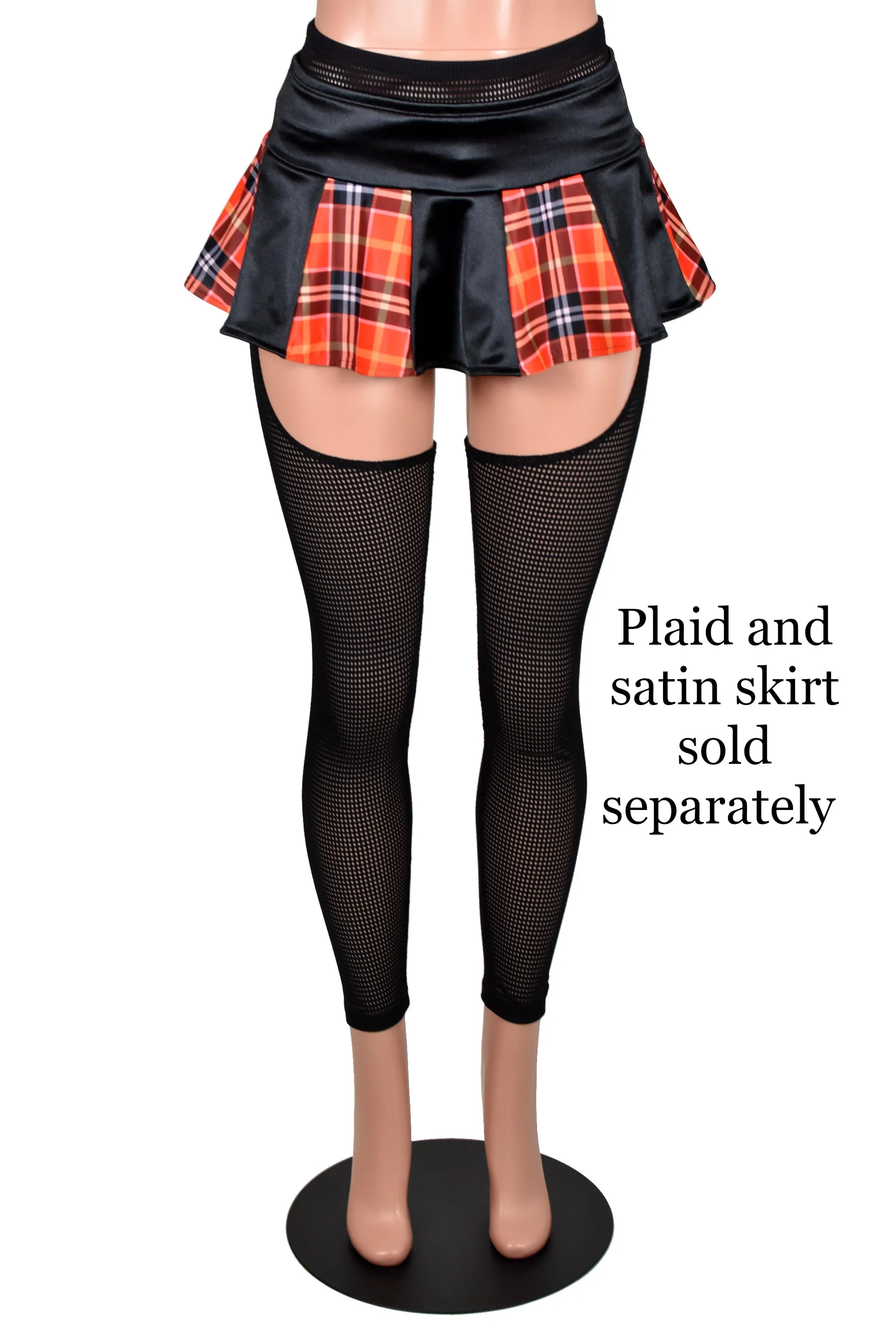 Sheer Black Grid Mesh Chaps (stretch leggings)