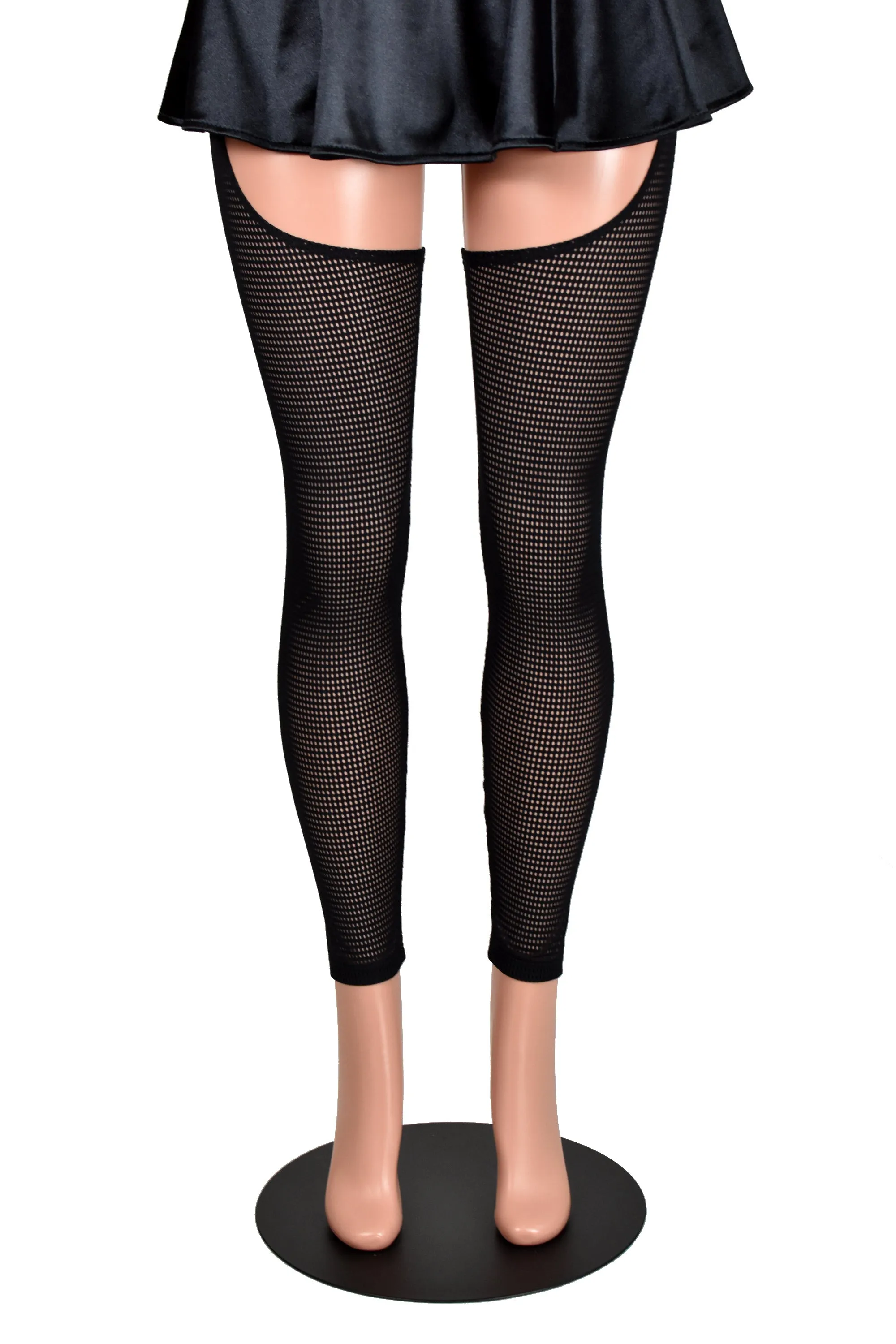 Sheer Black Grid Mesh Chaps (stretch leggings)