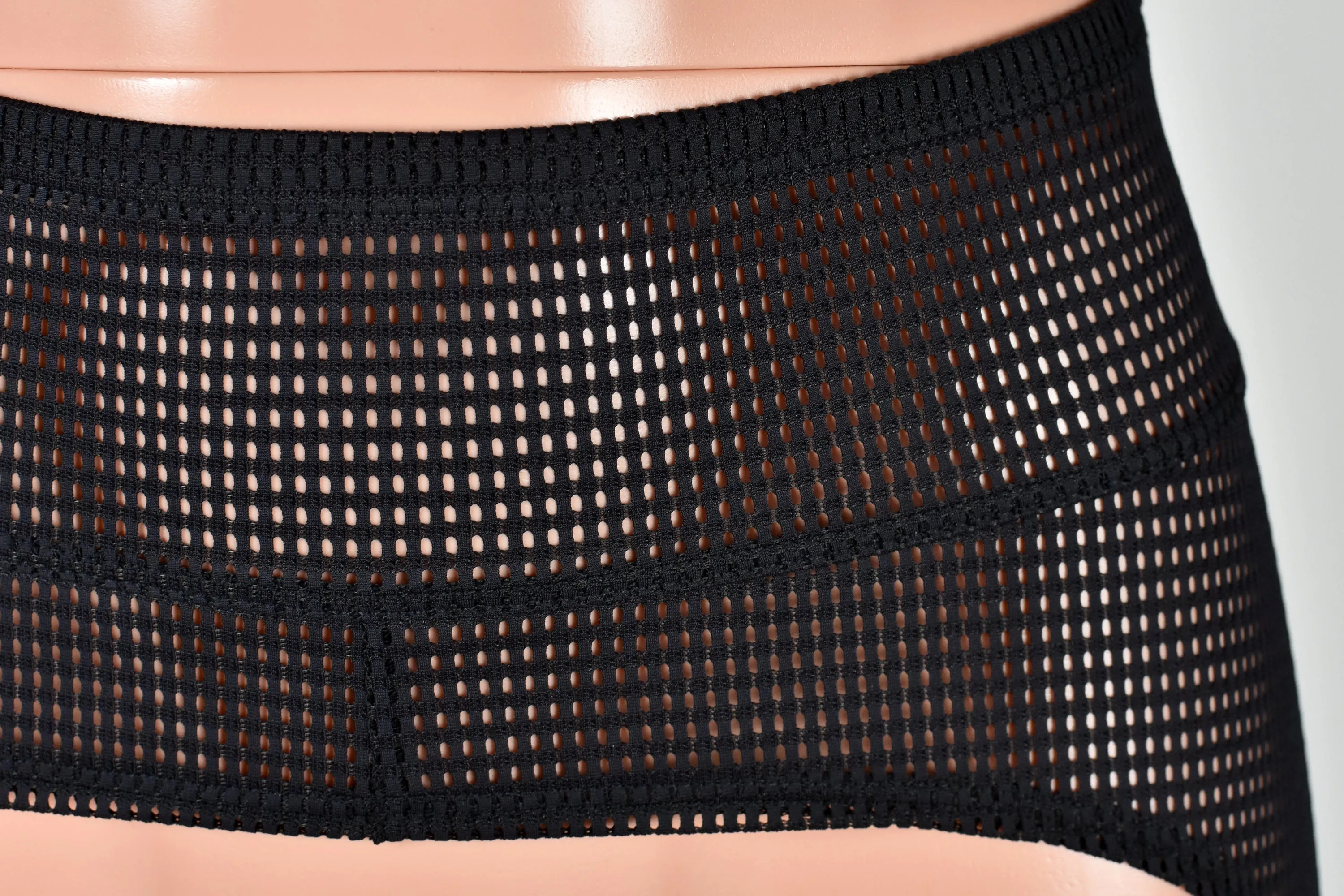 Sheer Black Grid Mesh Chaps (stretch leggings)