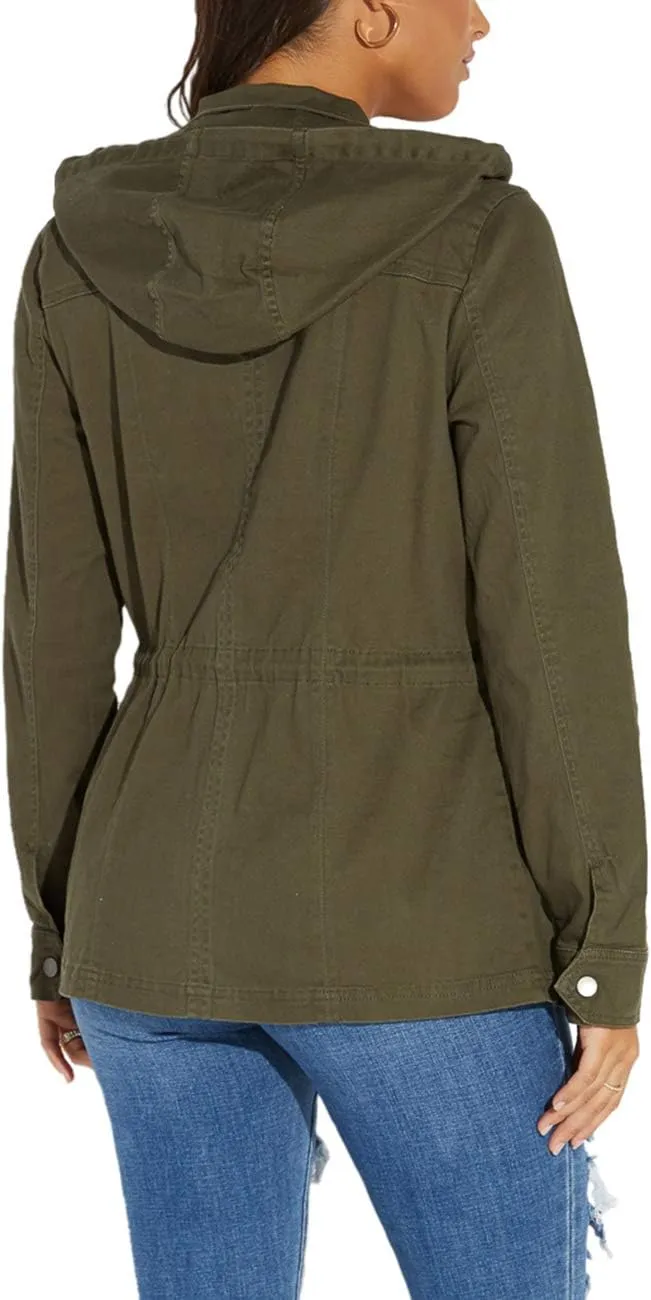 SheKiss Womens Camouflage Shacket Jacket Coats Fashion Fall Long Sleeve Zipper Canvas Camo Jackets with Pockets