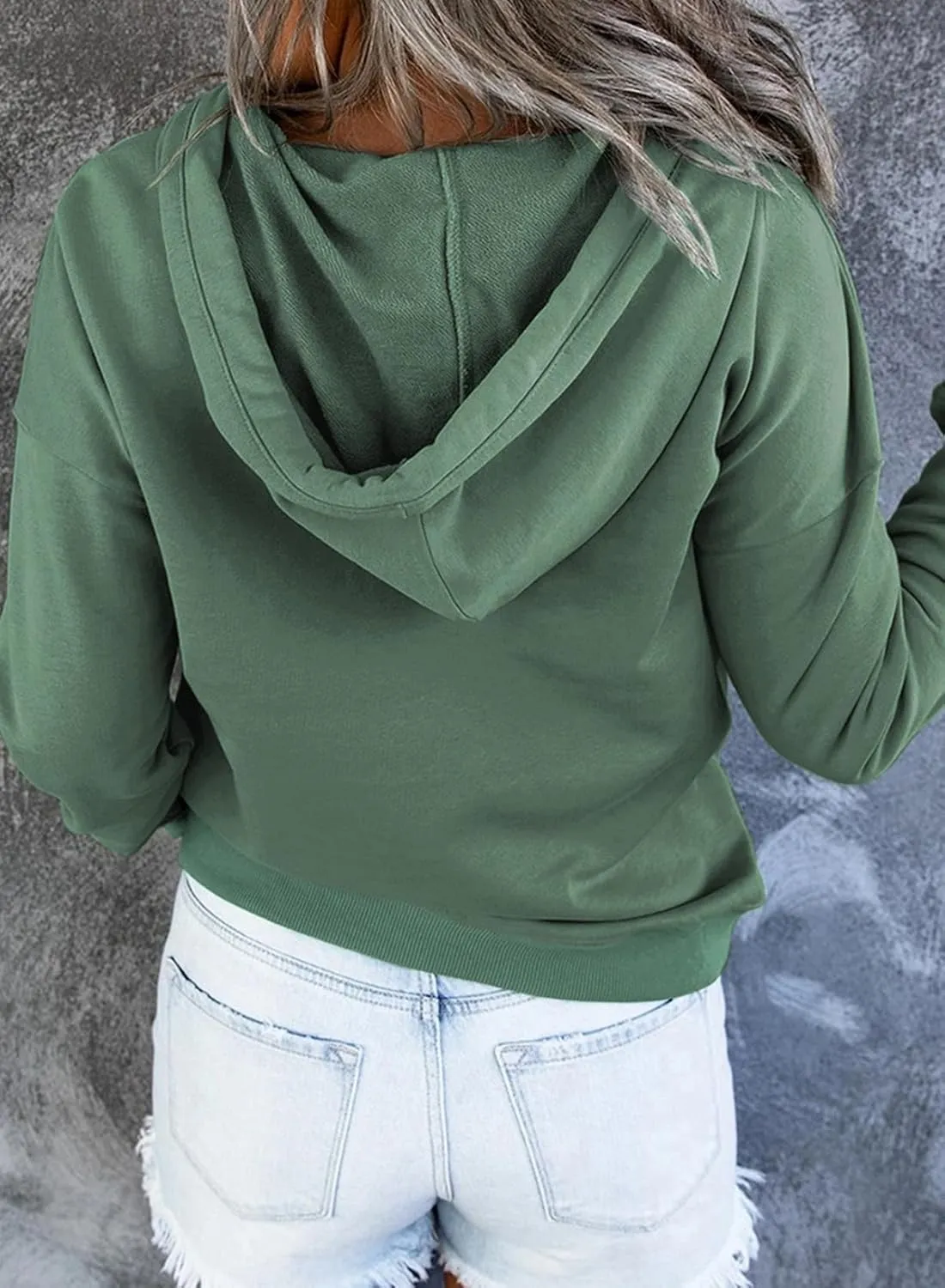 SHEWIN Women's Casual Hoodies Long Sleeve Solid Lightweight Pullover Tops Loose Sweatshirt with Pocket