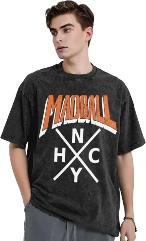 Shirt Men Oversized Crew Neck Vintage 80s 90s Tops