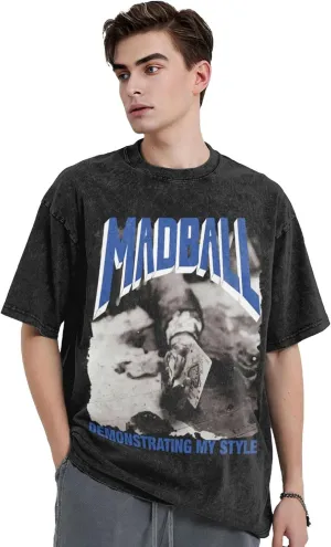 Shirt Men Oversized Crew Neck Vintage 80s 90s Tops