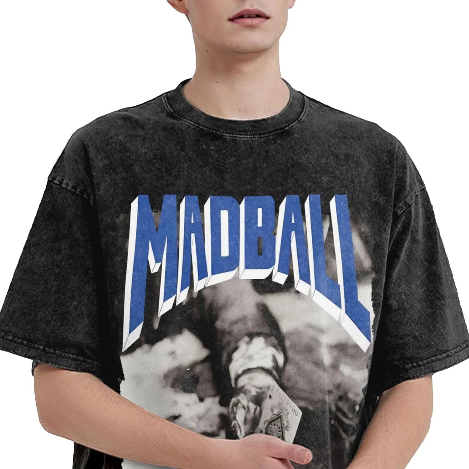 Shirt Men Oversized Crew Neck Vintage 80s 90s Tops