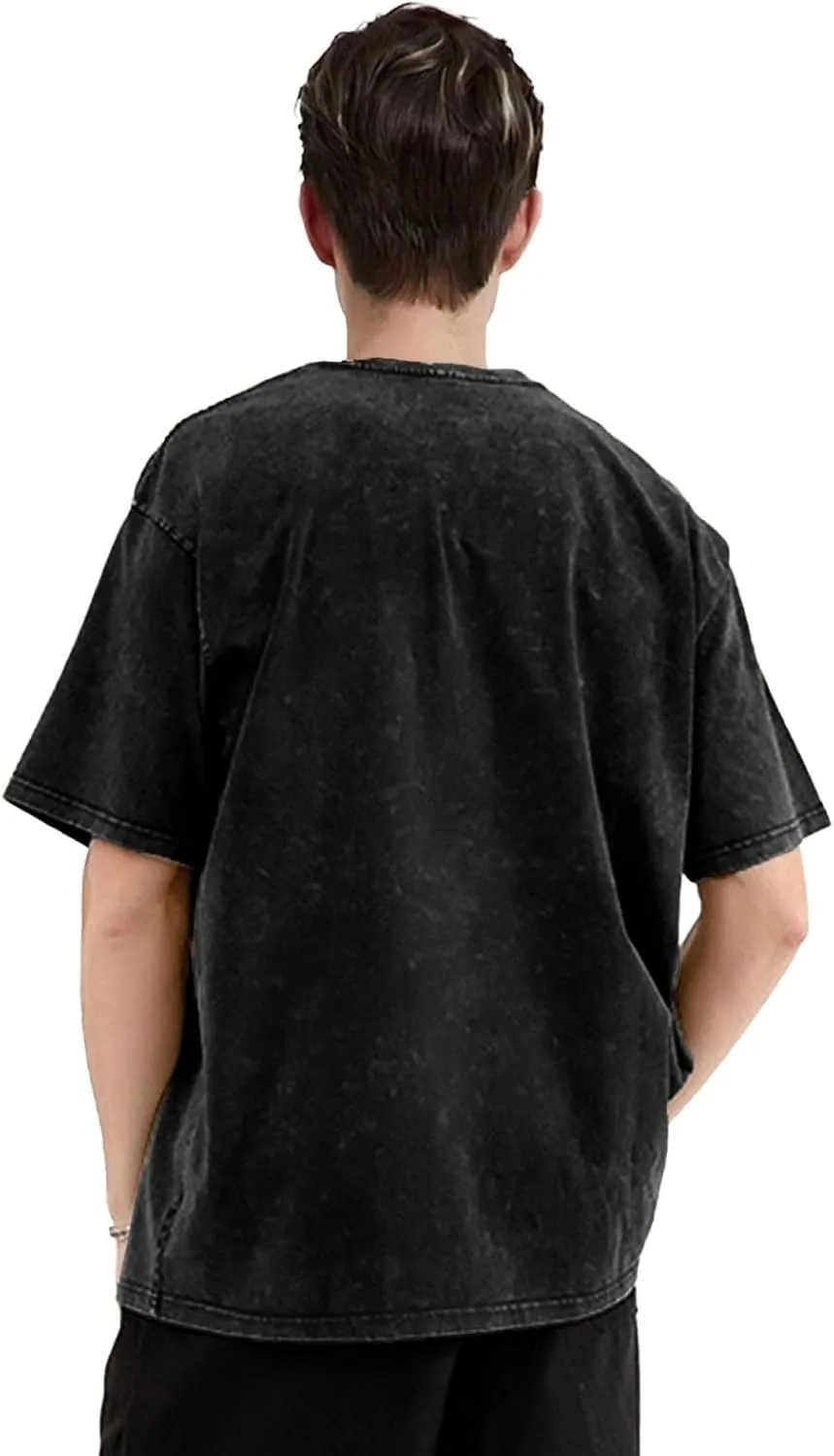 Shirt Men Oversized Crew Neck Vintage 80s 90s Tops