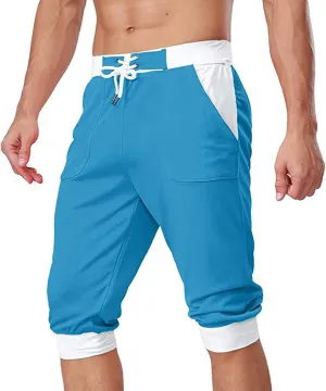 Shorts Men Athletic Men's Patchwork Slim fit 5 Inch Inseam Gym Shorts Running Shorts Basketball Shorts with Drawtring