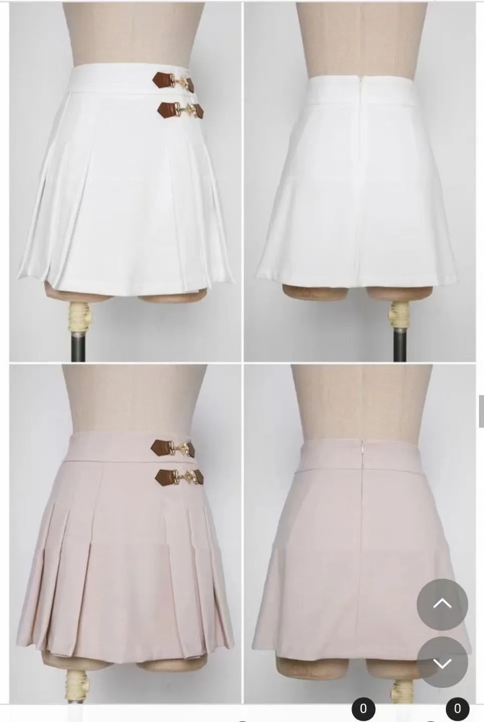 Side Buckles Mini Pleated Skirt