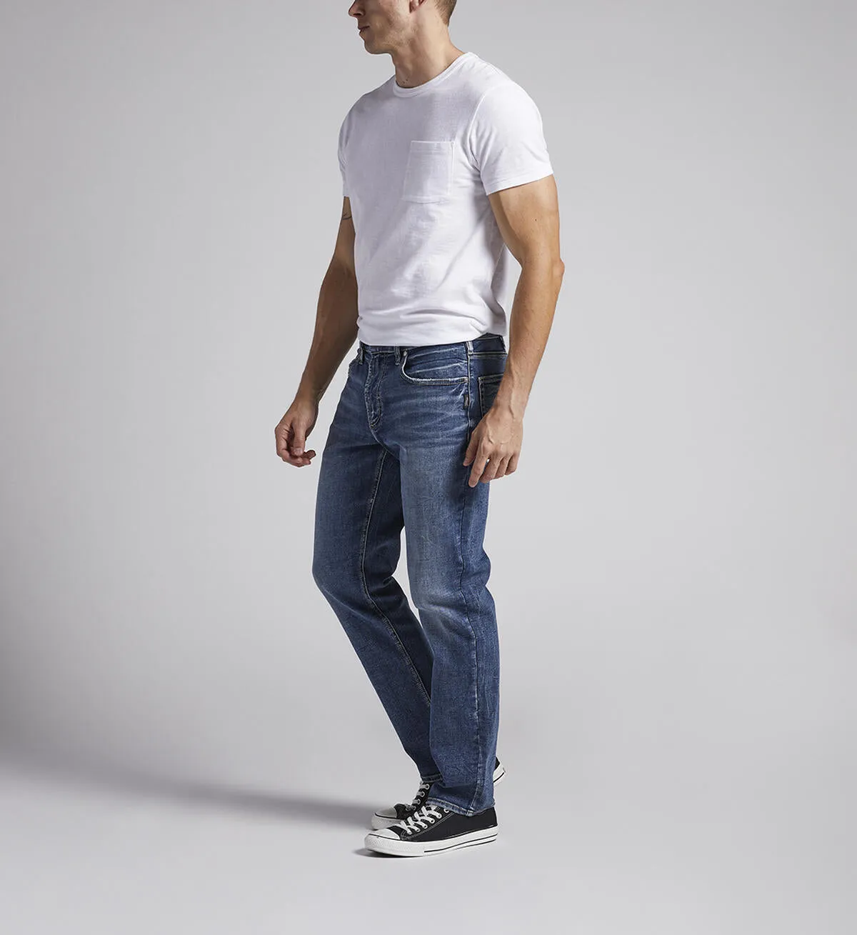 SILVER JEANS Eddie Athletic Fit Tapered Leg - Indigo