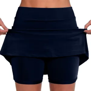 Skorts for Woman Athletic Yoga Culottes Tummy Control High Waist Shorts Running Gym Workout Skirt with Pockets