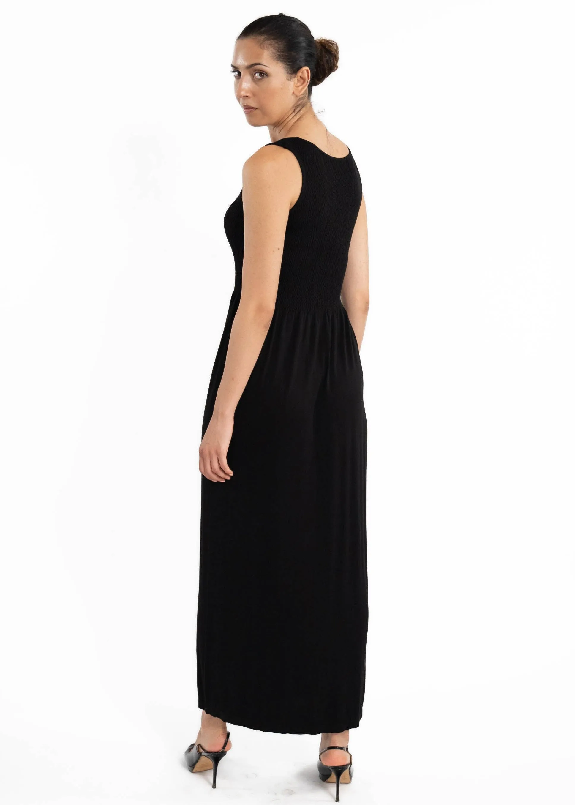 Sleeveless Maxi Dress: Charcoal