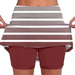 Solid Color Athletic Shorts Mid Waist Culottes Short Skirts Skinny Pants Tennis Golf Workout Sports High Waisted