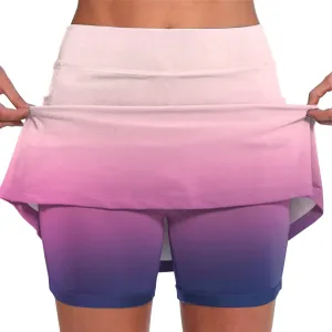 Solid Color Athletic Shorts Mid Waist Culottes Short Skirts Skinny Pants Tennis Golf Workout Sports High Waisted