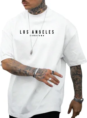 SOLY HUX Men's Letter Graphic Tees T Shirts Round Neck Short Sleeve Summer Tops