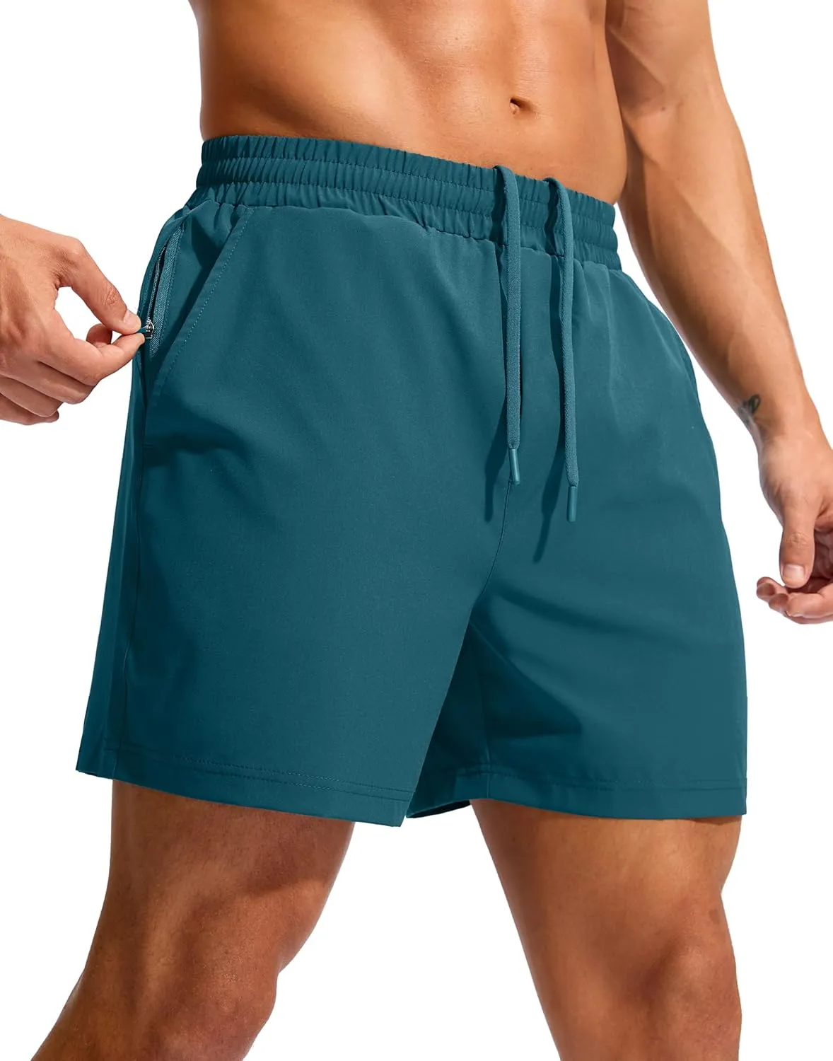 Soothfeel Men's Athletic Workout Shorts with Zipper Pocket 5"/7" Running Gym Shorts for Men Lightweight Quick Dry Tennis