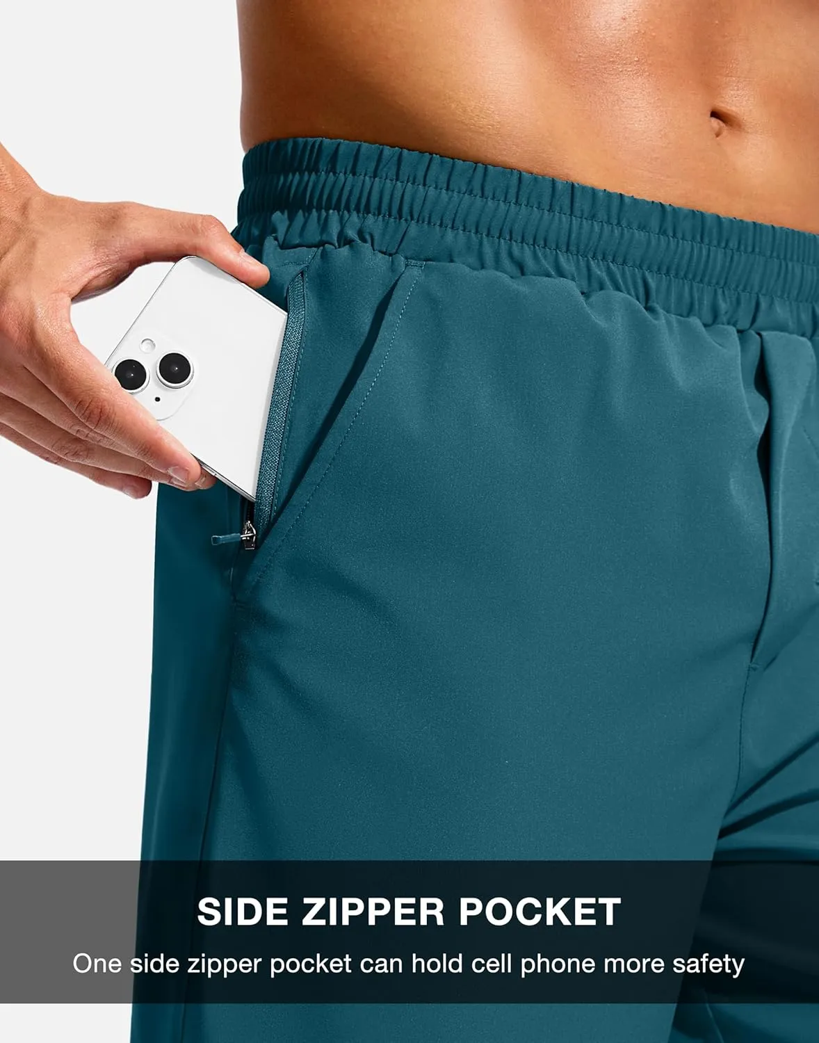 Soothfeel Men's Athletic Workout Shorts with Zipper Pocket 5"/7" Running Gym Shorts for Men Lightweight Quick Dry Tennis
