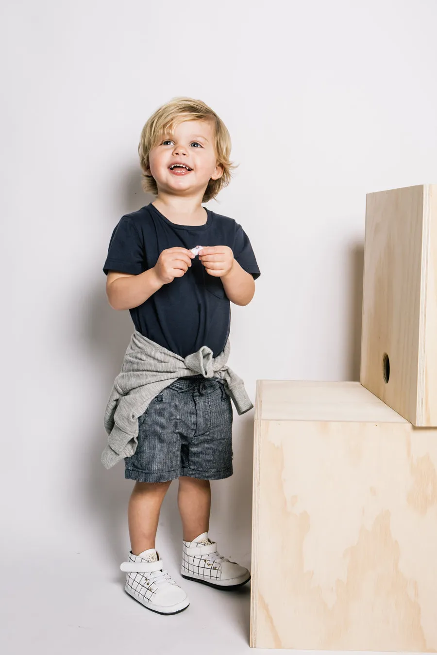 Sudo Mini Oscar Linen Shorts - Oxford Blue
