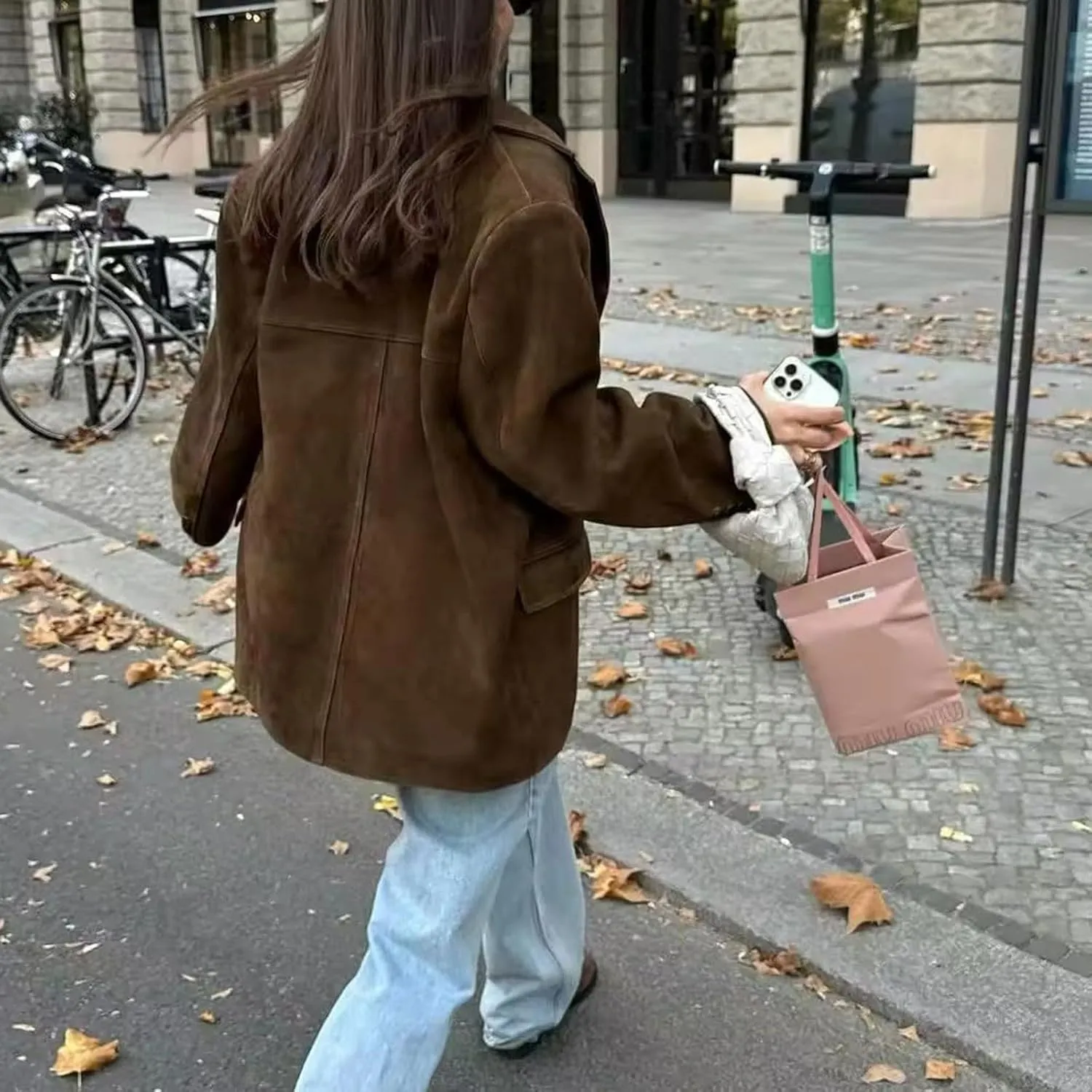 Suede Jackets for Women 2024 Brown Faux Leather Jacket Old Money Aesthetic Suede Blazer Y2K Outerwear Winter Coat