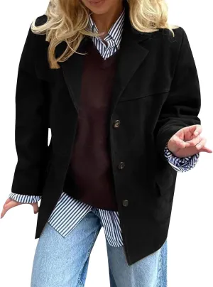 Suede Jackets for Women 2024 Brown Faux Leather Jacket Old Money Aesthetic Suede Blazer Y2K Outerwear Winter Coat