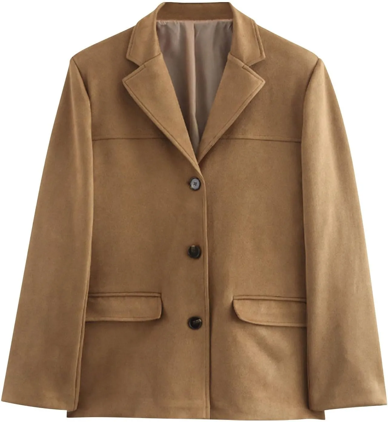 Suede Jackets for Women 2024 Brown Faux Leather Jacket Old Money Aesthetic Suede Blazer Y2K Outerwear Winter Coat