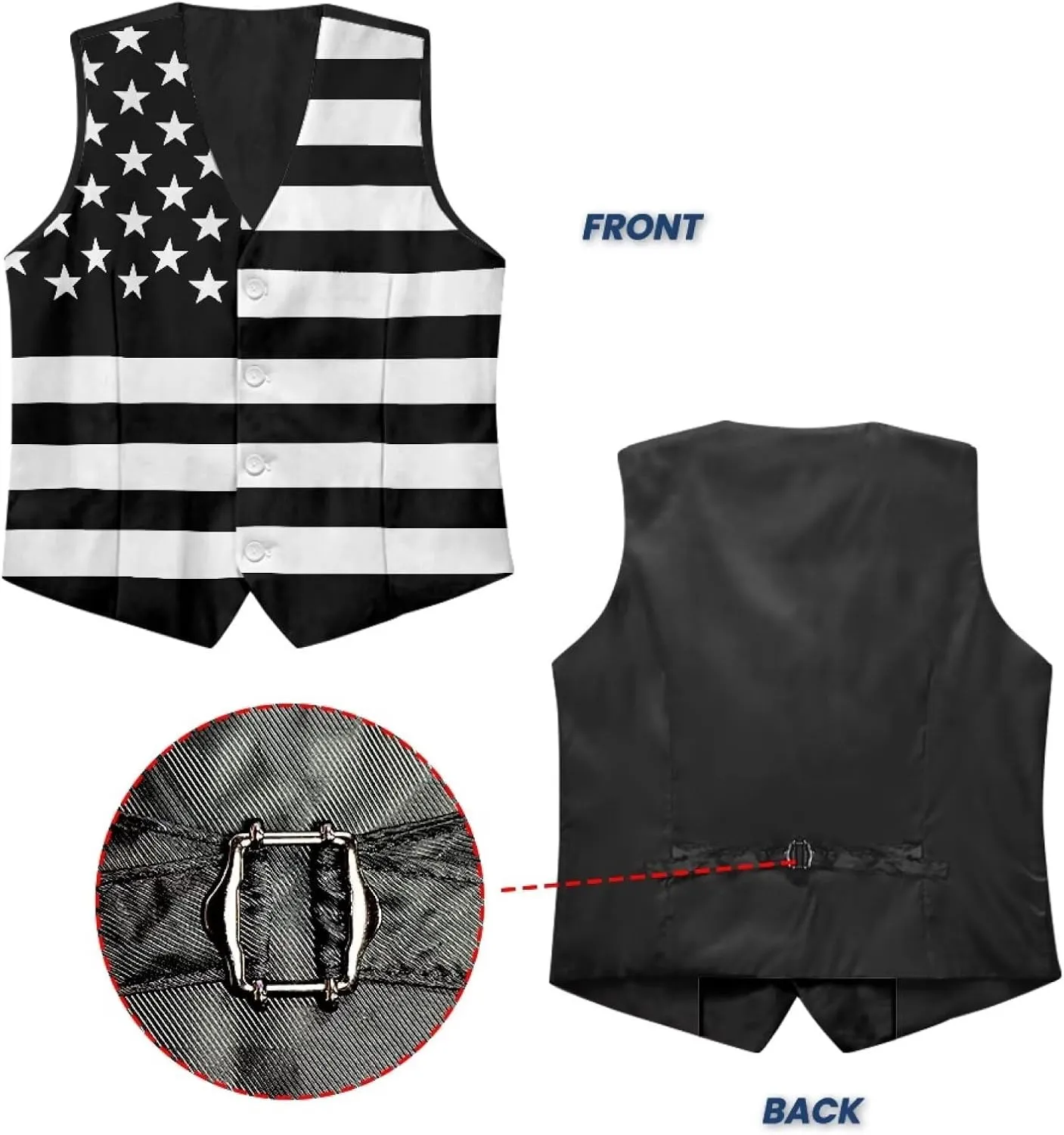 Suit Vest for Men Big and Tall V-Neck Formal Vest Slim Fit Button Waistcoat Vests