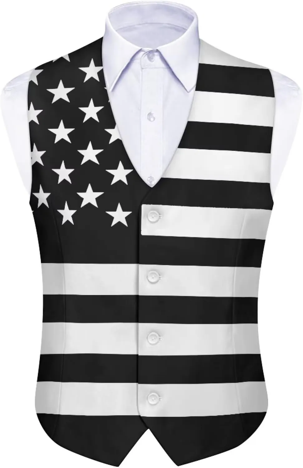Suit Vest for Men Big and Tall V-Neck Formal Vest Slim Fit Button Waistcoat Vests