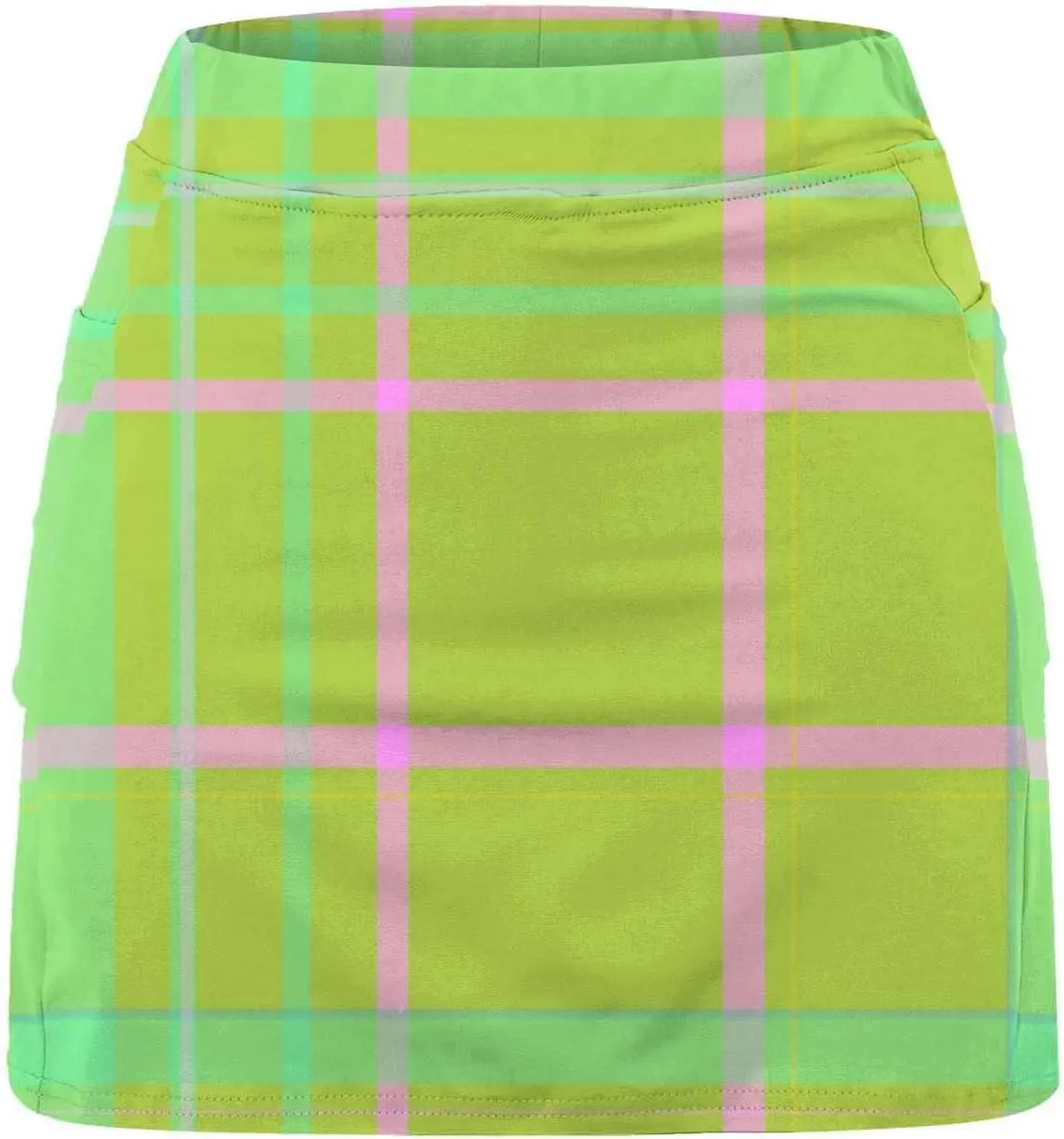 Summer Mini Tennis Skirts Women Plus Size 2024 Tight Skinny Golf Skorts Plaid Print Tummy Control Culottes Shorts Underneath