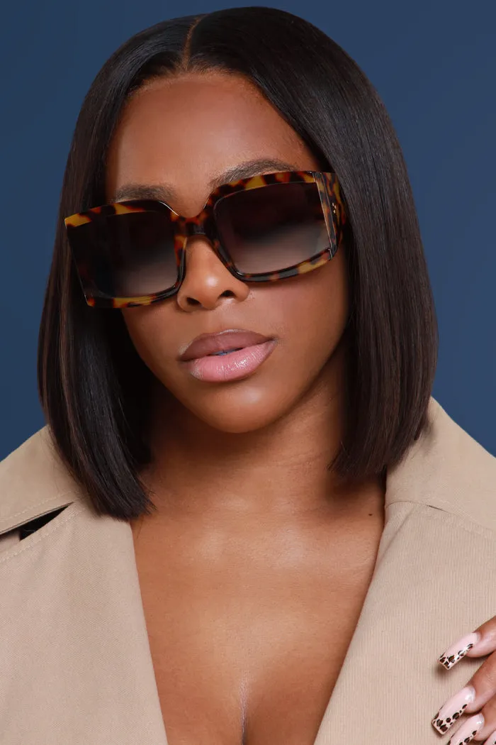 Supernova Oversized Trendy Sunglasses - Brown Print