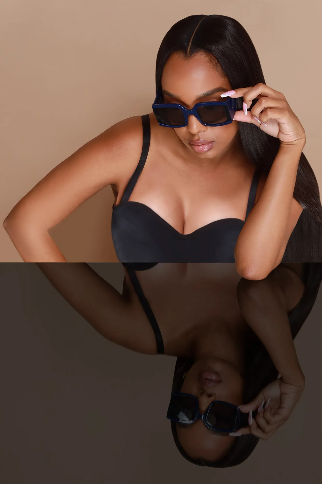 Supernova Oversized Trendy Sunglasses - Navy Blue