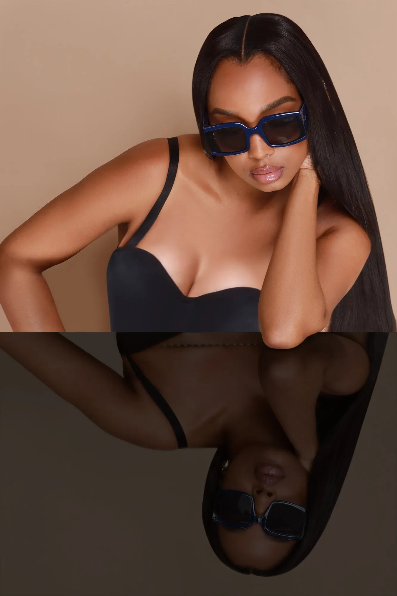 Supernova Oversized Trendy Sunglasses - Navy Blue