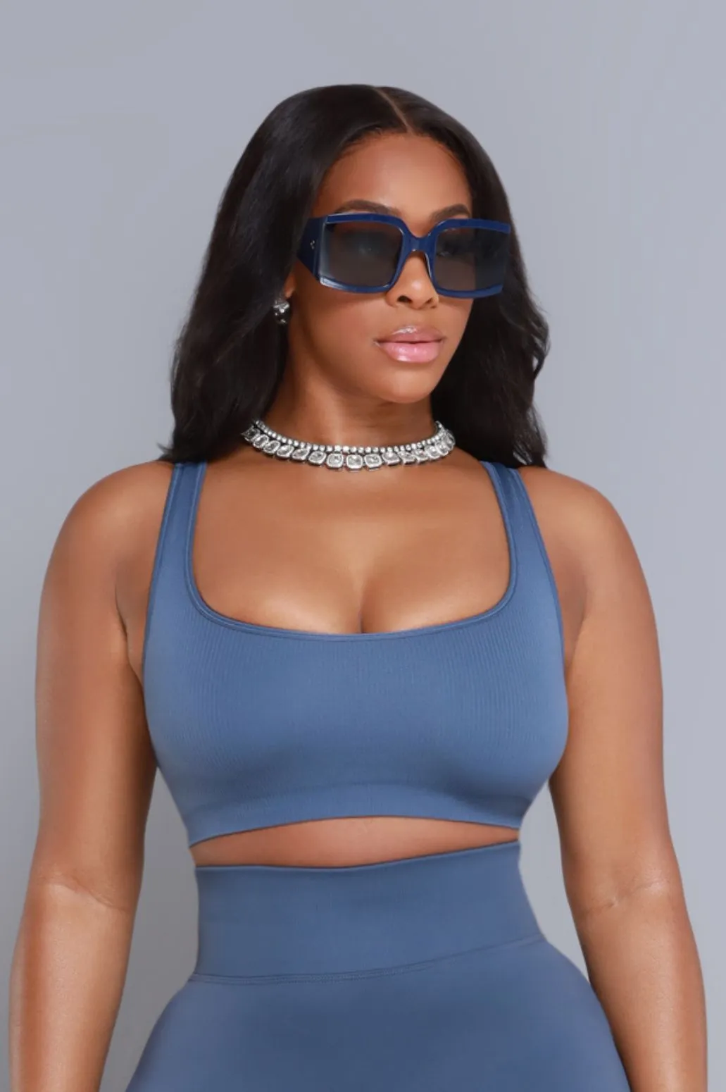 Supernova Oversized Trendy Sunglasses - Navy Blue