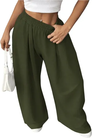 SweatyRocks Women's Wide Leg Pants Elastic High Waist Loose Athletic Sweatpants with Pockets