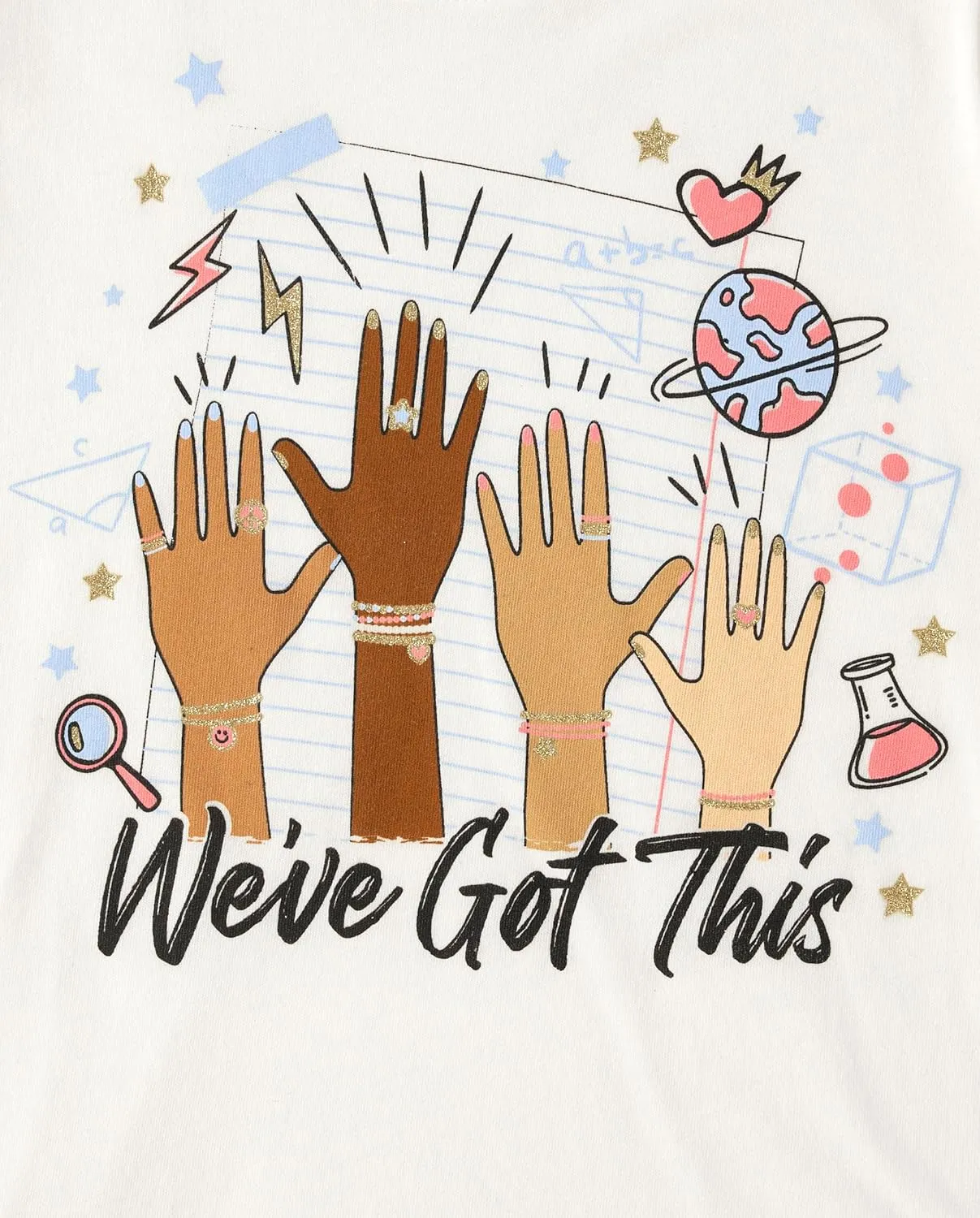 The Children's Place Girls' School Days Short Sleeve Graphic T-Shirts, Multipack