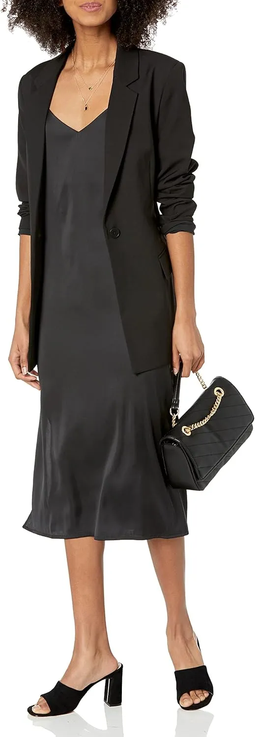 The Drop Women's Ana Silky V-Neck Midi Slip Dress