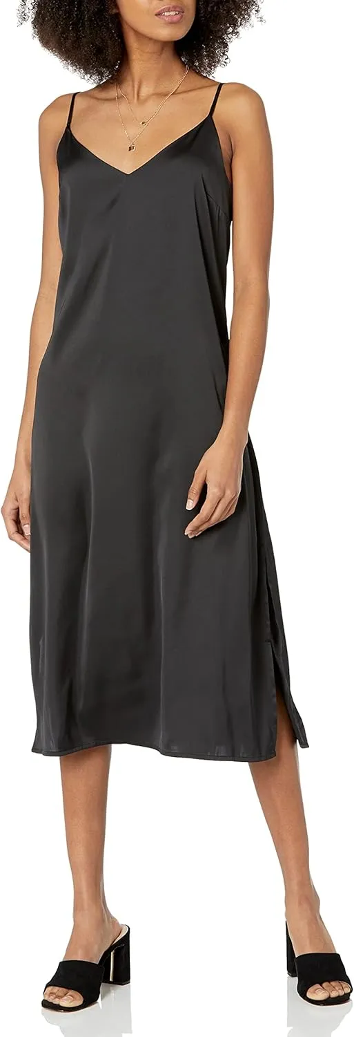 The Drop Women's Ana Silky V-Neck Midi Slip Dress