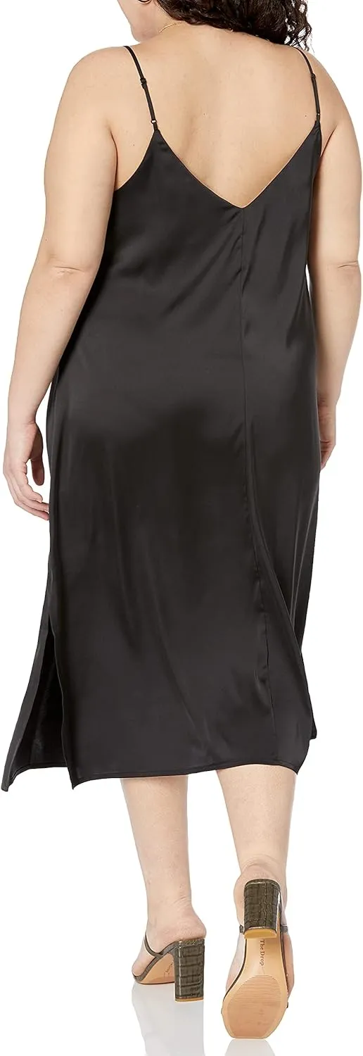 The Drop Women's Ana Silky V-Neck Midi Slip Dress