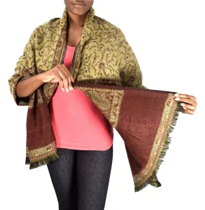 Thick 4 Ply Blanket Scarf Reversible Paisley Pashmina Thick Scarf Wrap Shawl Purple