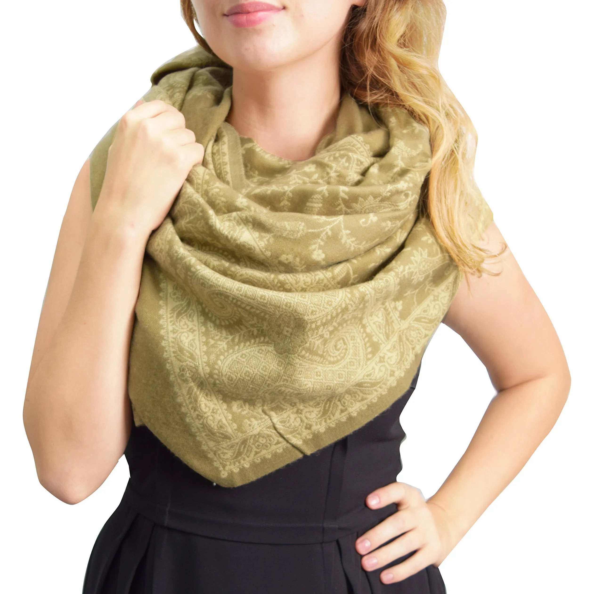 Thick 4 Ply Blanket Scarf Reversible Paisley Pashmina Thick Scarf Wrap Shawl Rust