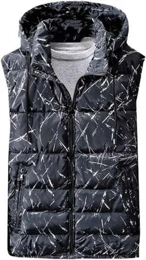Thick Warm Winter Men Vests Geometric Outwear Cotton-Padded Out Door Waistcoat Plus Size