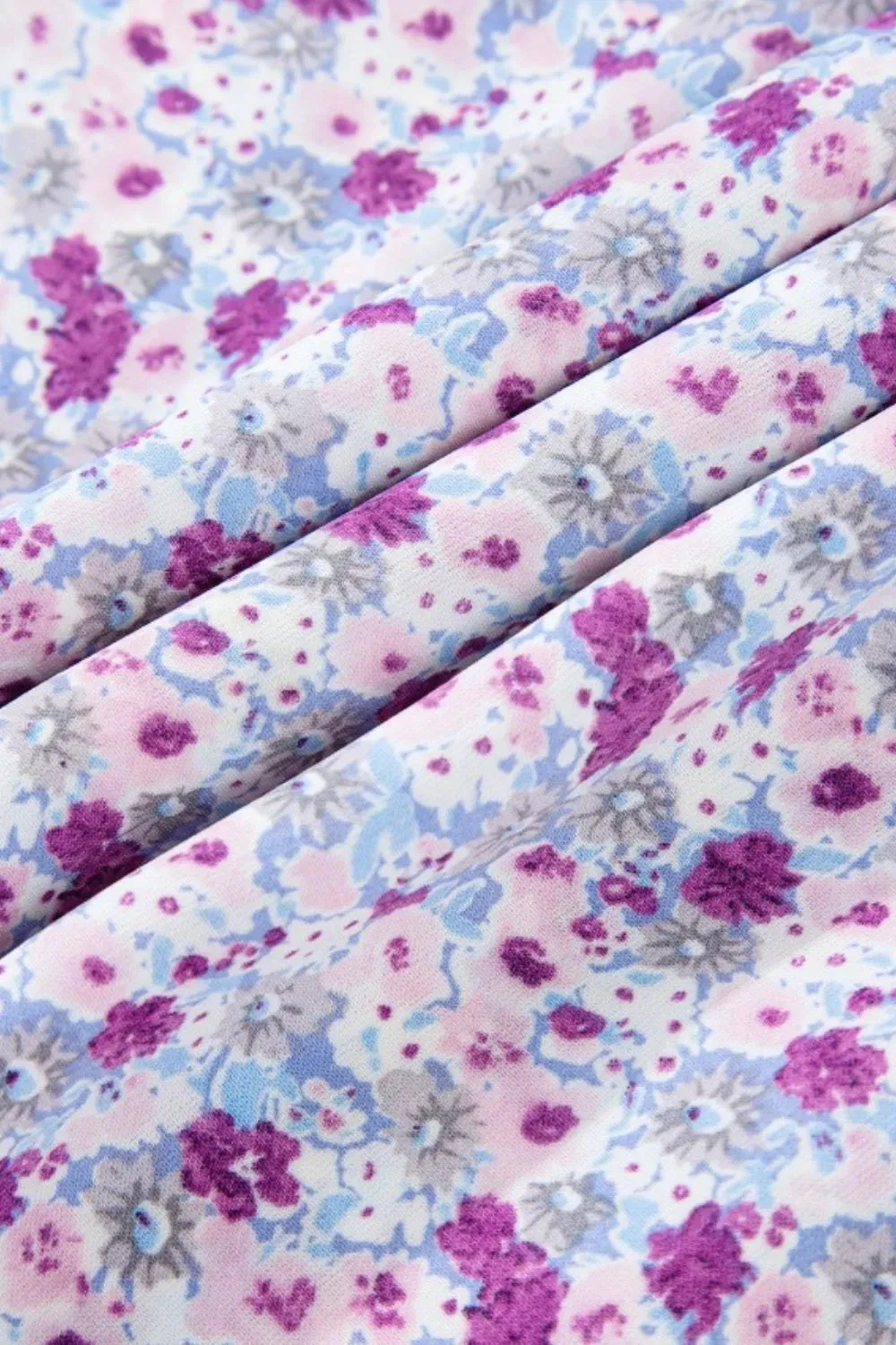 Tiered Floral Shirred High Waist Maxi Dress