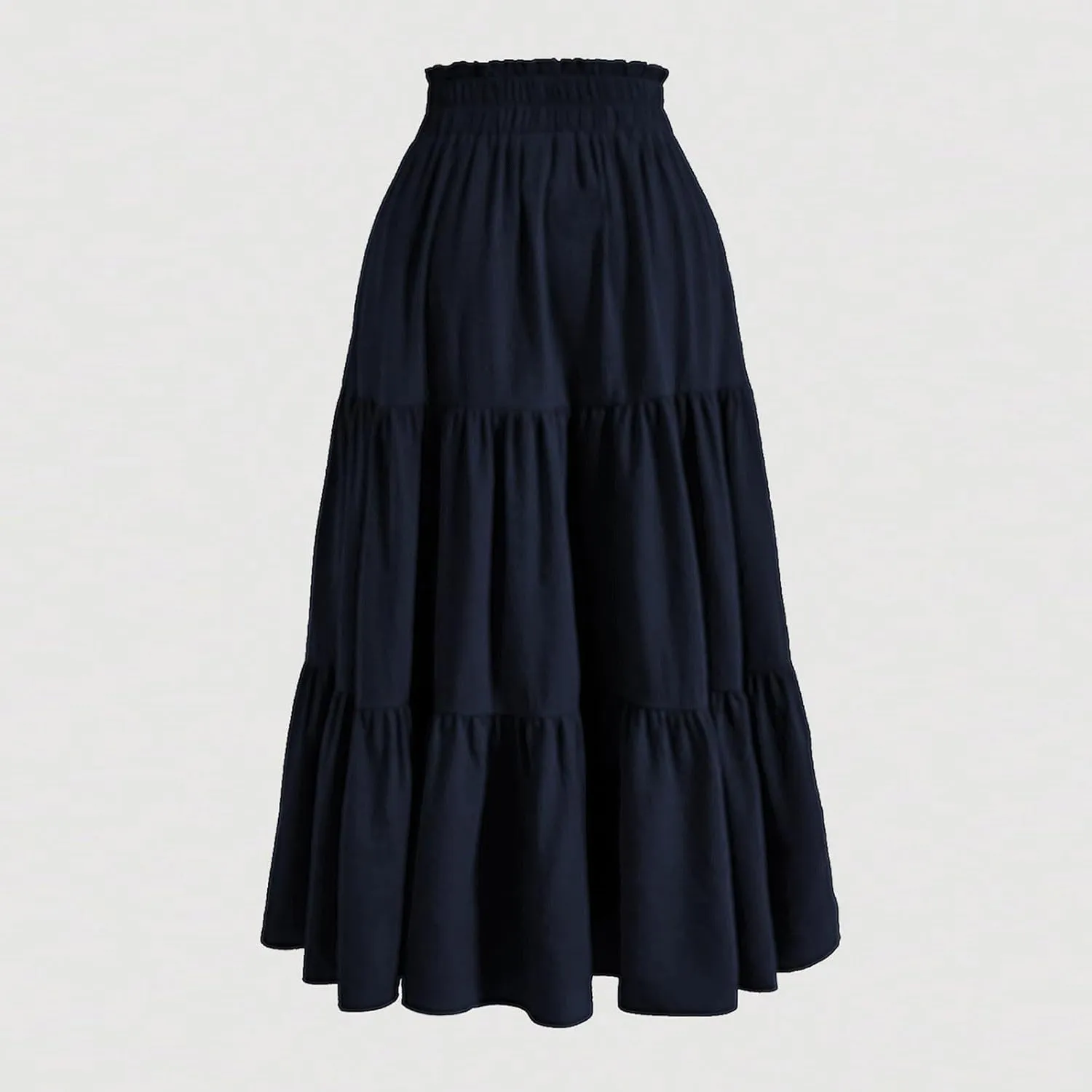 Tiered Maxi Skirts for Women Comfy Ruffle Hem Flowy Swing Long Skorts Elastic High Waisted Summer Cover Ups