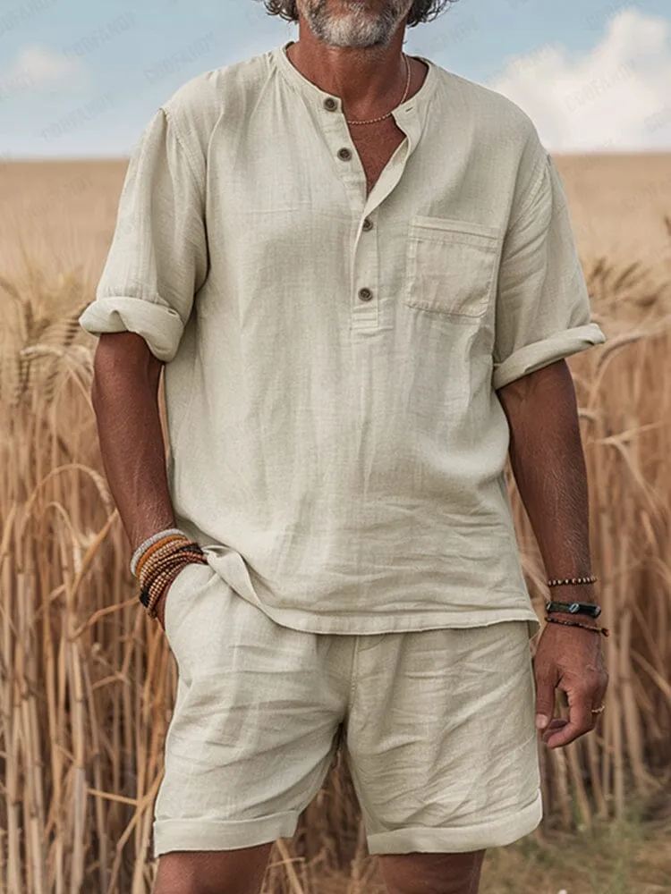 Timeless Cotton Shirt Shorts Set