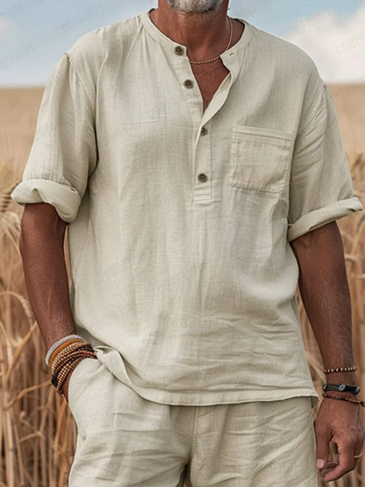 Timeless Cotton Shirt Shorts Set