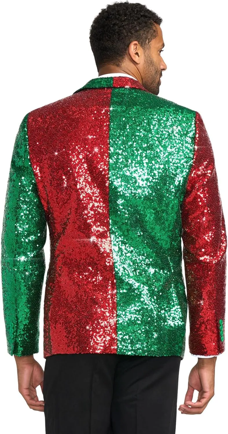 Tipsy Elves Men's Colorful Allover Sequin Blazers - Shiny Holiday New Years Ever Jackets