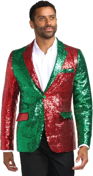 Tipsy Elves Men's Colorful Allover Sequin Blazers - Shiny Holiday New Years Ever Jackets