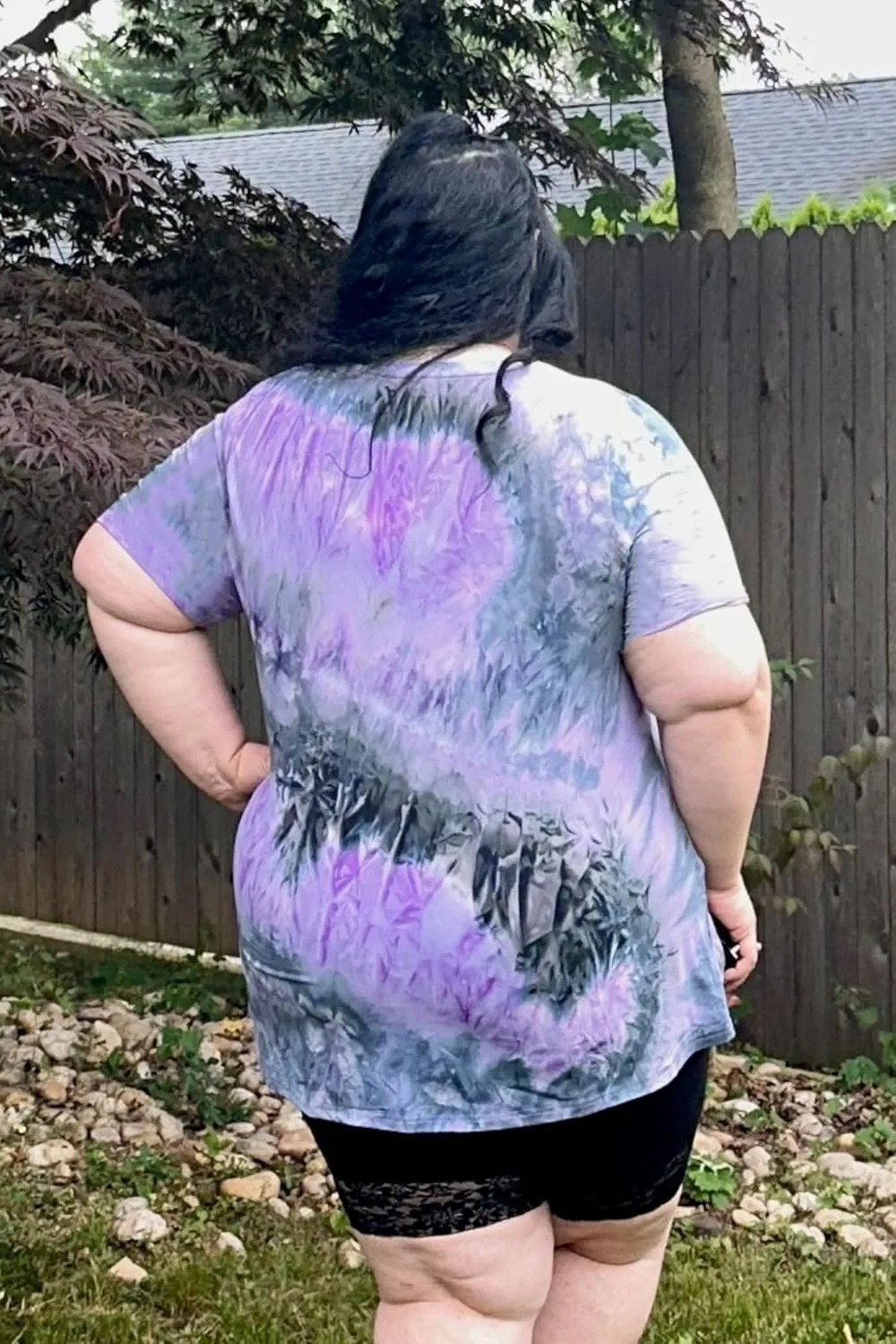 TIYOMI Plus Size Distressed Oversized T-Shirts Short Sleeve Tops for Women Crewneck Shirts XL-5XL