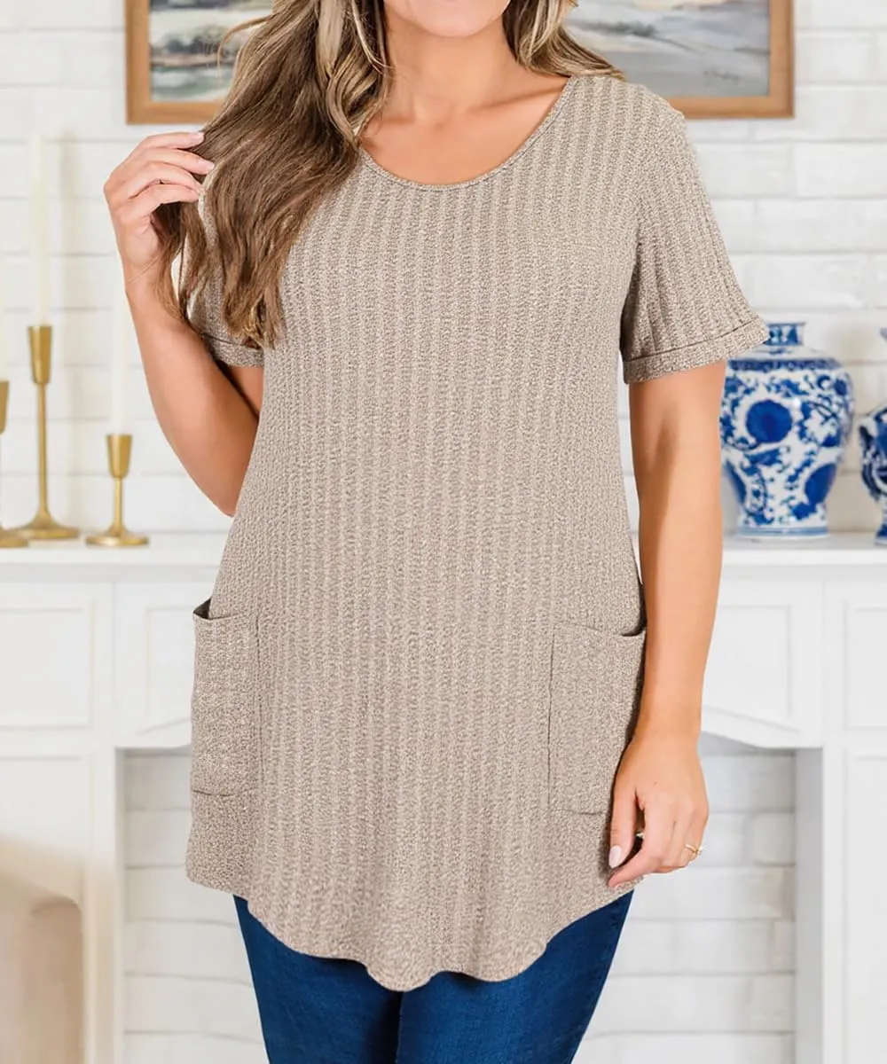 TIYOMI Plus Size Shirts for Women Pocket Long Tunic Tops Summer Casual T-Shirts XL-5XL