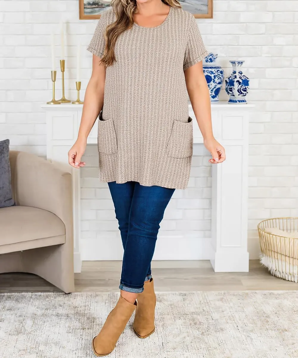 TIYOMI Plus Size Shirts for Women Pocket Long Tunic Tops Summer Casual T-Shirts XL-5XL